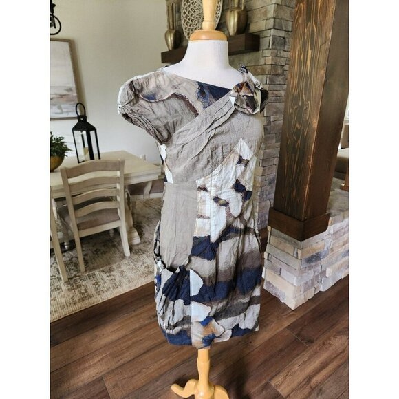 Vivi Made in Italy Abstract Boho Cotton Metal‎ Dress - Picture 3 of 9